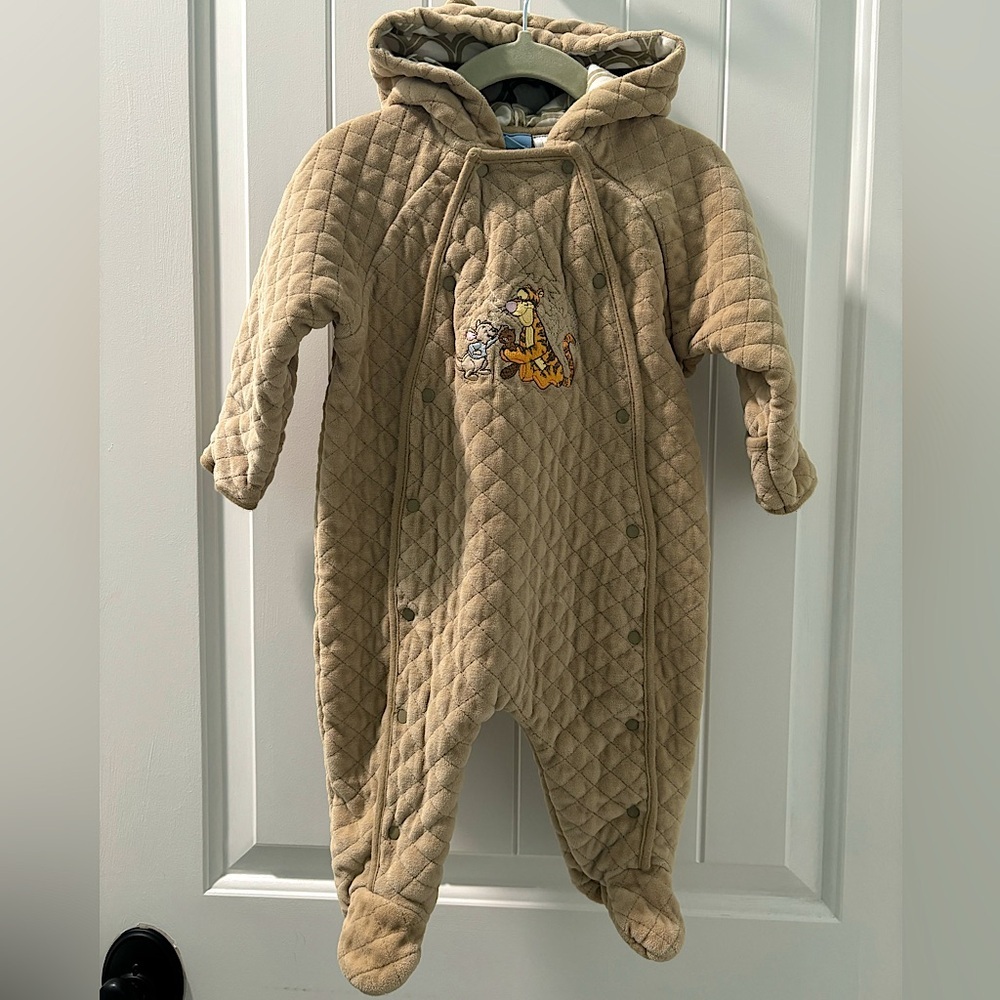 Vintage Disney Tigger & Roo Embroidered Baby Snowsuit 6-9 Months